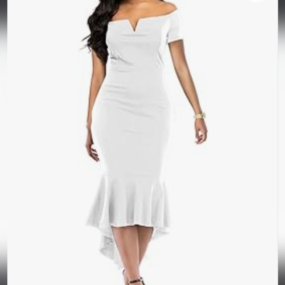 White fishtail, wedding or formal dress xxl